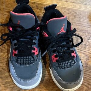 Jordan Kids Black and Pink Sneakers